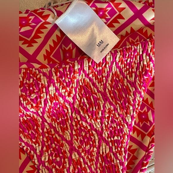 Tori Praver x Target Seafoam Textured 2-piece Swimsuit Geometric Pink Print NEW - Picture 2 of 13